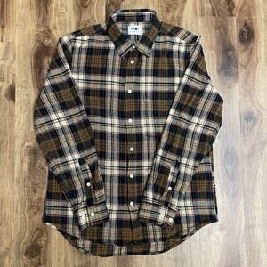 NN07 No Nationality Black White New Arne Flannel Button Down Shirt Men's Medium